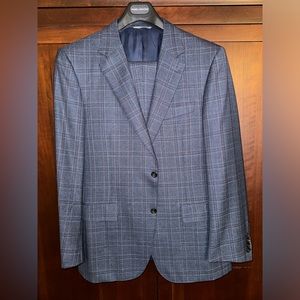 Canali Patterned Blue Suit